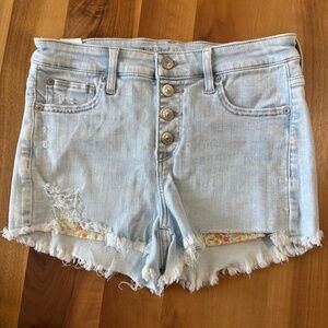 AmericanEagle Denim Shorts with Floral Pockets